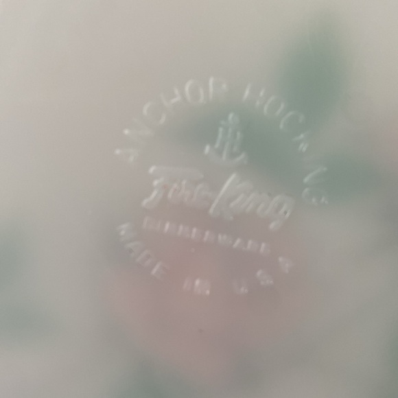 Fire King Anniversary Rose Pattern Dinner Plate by Anchor Hocking. - Picture 5 of 7